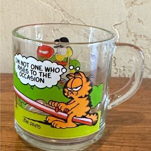 Vintage 1980 McDonald’s Garfield Glass Mug with Odie with Jim Davis Excellent